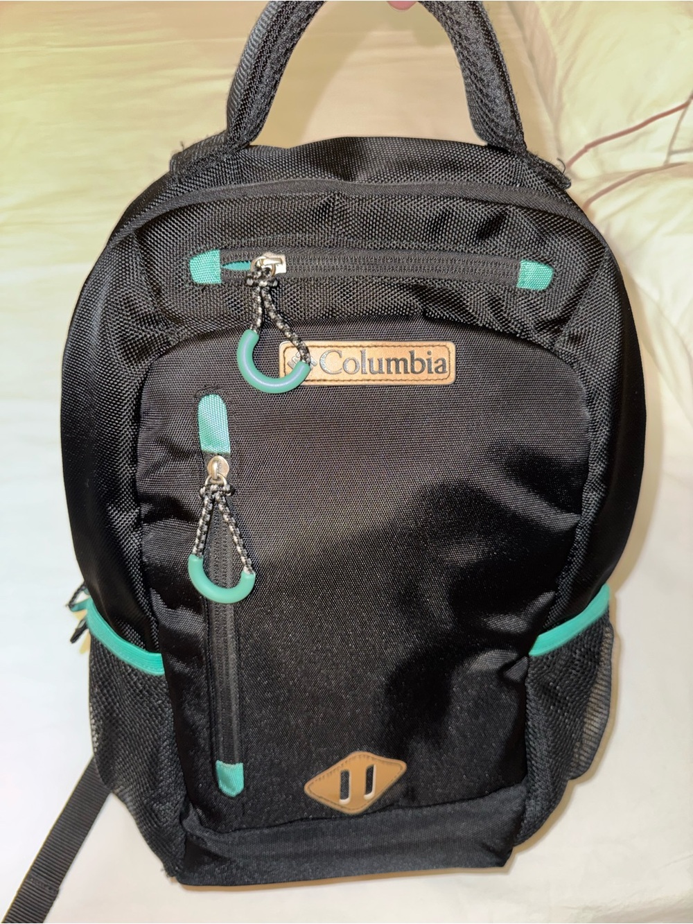 Columbia Black Backpack with Teal Accents